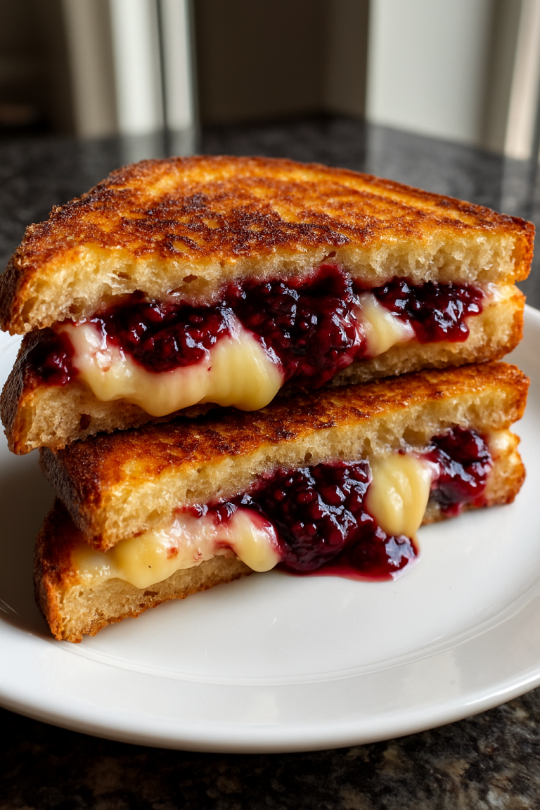 Brie & Blackberry Jam Grilled Cheese