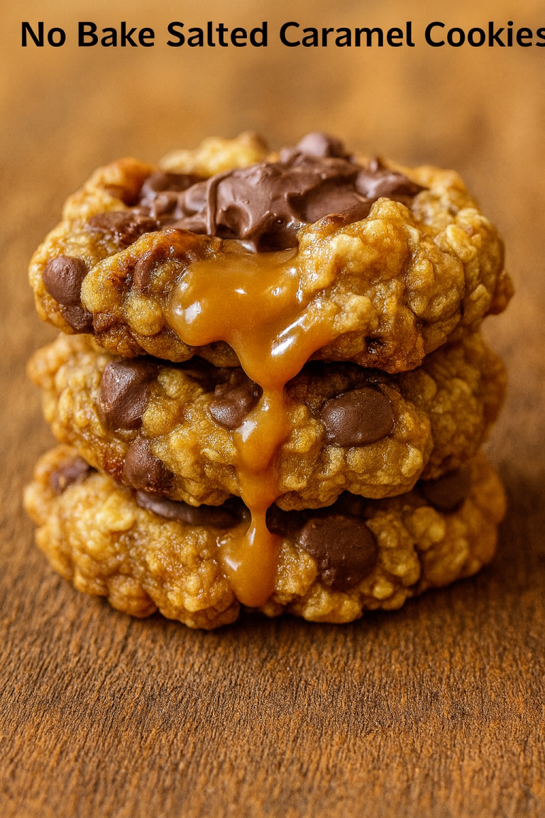 No Bake Salted Caramel Cookies