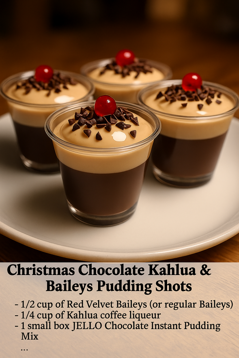 Christmas Chocolate Kahlua & Baileys Pudding Shots