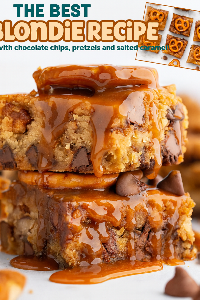 Salted Caramel Pretzel Blondies: Chewy, Buttery & Totally Irresistible
